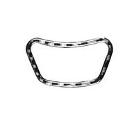 Garniture des boutons de menu multimédias en fibre de carbone | Autocollants compatible avec les cadres de pages intérieures des BMW Série 5 E60 (2004-2010).(Black)