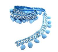 Garniture élégante à franges en perles for travaux manuels - Ruban décoratif de 1 m(Light Blue)