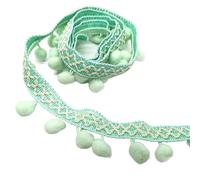 Garniture élégante à franges en perles for travaux manuels - Ruban décoratif de 1 m(Light Green)