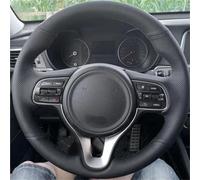 Garniture en Cuir Microfibre Perforée Tresse À La Main Couverture Volant De Voiture pour Kia pour Sportage 4 KX5 K5 pour Optima(Blue Thread3)