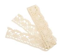 Garniture en dentelle, 4 cm de largeur, 10 mètres, tissu exquis découpable, ruban de dentelle, filet en coton pour rideaux, vêtements, nappe, décoration (beige)