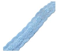 Garniture en dentelle de coton 13 mètres, broderie bilatérale creuse, tissu Guipure, ruban, jupes, écharpes, décor couture, 2.5cm pour travaux manuels, couture(Blue)