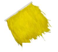Garniture En Plumes 5/10 mètres 10-15CM 4-6 pouces queue de coq poulet plumes garnitures bande for vêtements fête mariage garniture(Yellow,5m)