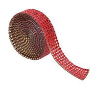 Garniture en strass ruban de chaîne en cristal Hot Fix 5 rangées 1 m strass scintillants pour bricolage vêtements sacs chaussures accessoires décoration violet AB couleur noir (Rouge 5 rangs)