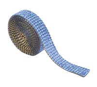 Garniture en strass ruban de chaîne en cristal Hot Fix 5 rangées 1 m strass scintillants pour bricolage vêtements sacs chaussures accessoires décoration violet AB couleur noir (Bleu 5 rangs)