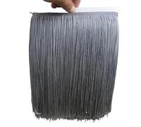 Garniture Frange Dentelle Pour Robe Latine 1 yard/lot 25 cm de long en polyester dentelle gland frange blanc garniture ruban coudre robe latine scène vêtement rideau bricolage accessoires(Gray)