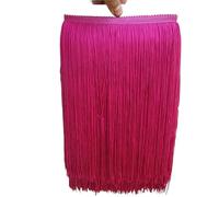 Garniture Frange Dentelle Pour Robe Latine 10 Yard/lot 30CM Long Polyester Gland Africain Dentelle Frange Garniture for Coudre Robe Latine Vêtement Accessoires Ruban(Rose,10yards)