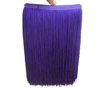 Garniture Frange Dentelle Pour Robe Latine 10 Yard/lot 30CM Long Polyester Gland Africain Dentelle Frange Garniture for Coudre Robe Latine Vêtement Accessoires Ruban(Purple,5yards)
