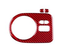Garniture intérieure de commutateur de Phare de Voiture Compatible avec Seat Ibiza 6J 2009-2014, Autocollant en Fibre de Carbone Souple véritable, Conduite à Gauche et à Droite(for LHD Red Carbon)