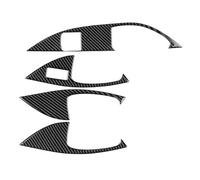Garniture intérieure de Panneau de lève-vitre de Voiture Compatible avec Seat Altea 2004-2016, Autocollant en Fibre de Carbone Souple véritable(for RHD Black Carbon)