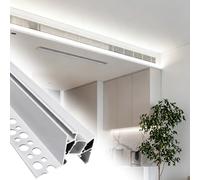 Garniture linéaire blanche avec canal diffuseur, éclairage d'angle à LED avec couvercle en PC, for décoration d'intérieur, plafond, salle à manger(7m/23ft)