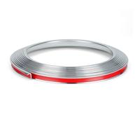 Garniture métallique auto-adhésive, moulure de garniture murale d'angle à décoller et coller, bande bordure miroir flexible 6 m, carrelage extérieur en forme L(Silver)