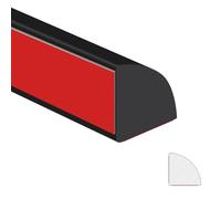 Garniture Murale Autocollante,Plinthe pvc,Moulure Plafond,Moulure Decorative,Moulure Quart de Rond,Moulure Adhesive,Pour les murs,les comptoirs,les sols,les bords d'armoires.(2mNoir)