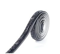 Garniture murale, Autocollants de bordure papier peint à décoller et coller, garniture plinthe, décoration miroir 3D, bandes auto-adhésives, longueur 5 m, largeur 28 mm(Black)