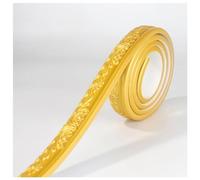 Garniture murale, Autocollants de bordure papier peint à décoller et coller, garniture plinthe, décoration miroir 3D, bandes auto-adhésives, longueur 5 m, largeur 28 mm(Yellow)
