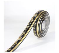 Garniture murale, Autocollants de bordure papier peint à décoller et coller, garniture plinthe, décoration miroir 3D, bandes auto-adhésives, longueur 5 m, largeur 28 mm(Black Yellow)