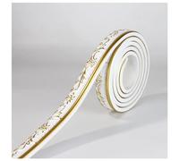 Garniture murale, Autocollants de bordure papier peint à décoller et coller, garniture plinthe, décoration miroir 3D, bandes auto-adhésives, longueur 5 m, largeur 28 mm(White Yellow)