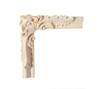 Garniture murale rétro en bois à motif floral français pour porte d'armoire, finition naturelle, décoration d'intérieur pour bureau