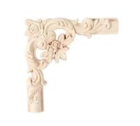 Garniture murale rétro en bois à motif floral français pour porte d'armoire, finition naturelle, décoration d'intérieur pour bureau
