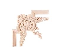 Garniture murale rétro en bois à motif floral français pour porte d'armoire, finition naturelle, décoration d'intérieur pour bureau