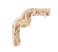 Garniture murale rétro en bois à motif floral français pour porte d'armoire, finition naturelle, décoration d'intérieur pour bureau