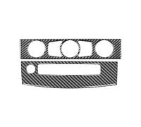 Garniture Panneau Console pour BMW 5 pour Série E60 2004-2010 Fiber Carbone Intérieur Voiture Climatiseur CD Panneau De Commande Revêtement Habillage Cadre Autocollants Panneau Console Centrale(Style