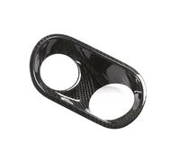 Garniture panneau console Pour Macan 2014-2020 Interrupteur De Réglage Des Phares Voiture En Fibre Carbone Véritable Cadre Décoratif Panneau Protection Accessoire(Le noir)