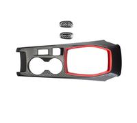 Garniture Panneau Console pour Peugeot 208 2020-2025 ABS Fibre Carbone Couleur Rouge Console Centrale Manuelle Cadre Changement Vitesse Garniture Garniture Panneau Console Centrale(Carbon Red 4)