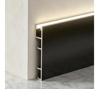 Garniture Plinthe Noire, Moulure Murale Prédécoupée Cove Base L'intérieur | Plinthe De Canal D'éclairage De Jupe Murale, Panneaux Muraux D'accent Pour Coin Chambre(Up-lit Tall 5cm,20m/65.6ft)