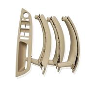 Garniture Poign Porte Interieur Poignée Porte Intérieure Gauche Avec Revêtement Cuir Ensemble Complet Pour BMW X5 X6 E70 E71 E72 2007-2014(Beige)