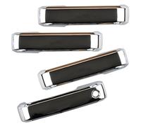 Garniture Poignée Porte Compatible Avec Ford Pour Pour 2015 2016 2017-2020 Poignée Porte Extérieure Garniture Cadre Capuchon Coque 1 Trou Miroir Chrome Argent ABS