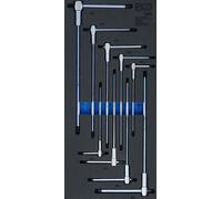 BGS 6090 | Insert de servante d’atelier 1/3 : Jeu de tournevis avec poignée en T coulissante | profil T (pour Torx) | T10 - T50 | 9 pcs.