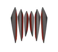 Garniture spoile Diffuseur séparateur ailerons Canards ailes Coche corps autocollants Auto Delanteros bande décoration Voiture Aileron Latéraux Garniture(6Pcs carbon fiber)
