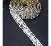 Garniture thermocollante élégante avec strass - 1 m de long - Convient pour accessoires de mariée, vêtements et décoration d'intérieur (3#)