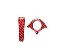 Garniture Voiture pour Mini pour Cooper 2002-2004 Fibre Carbone Console Centrale Allume-Cigare Cadre Couverture Voiture Intérieur Accessoires Autocollant Décoratif Décoration Intérieure Voiture(Red)