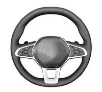 Garniture Volant Voiture pour Renault pour Clio 5 (V) 2019 2020 pour Zoe 2019 2020 pour Captur 2019 2020 Housse De Volant De Voiture en Cuir Cousue À La Main Couvercle Bouton Volant (Couleur : White