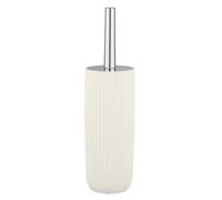 WENKO Kit d'accessoires pour WC Agropoli blanc crème, support fermé pour le rangement de la brosse en plastique haute qualité et à la surface structurée, sans BPA, brosse WC hygiénique, Ø 10 x 36,5 cm