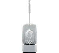 Garniture WC Sorex blanche brosse en plastique avec nettoyeur de bord de chasse - 51505