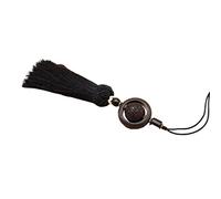 Garnitures à Franges, Pompon d'épée, Taiji Court en Soie Zhong Hua Wushu Tai Chi Kung Fu, Accessoires de Performance for Exercices d'arts Martiaux Chinois(Black)