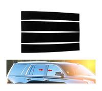 Garnitures de pilier fenêtre de voiture,Pour Cadillac Escalade 2007-2014 garniture fenêtre couverture B C colonne autocollants 4 pièces ensemble voiture pilier poteaux couverture garniture décoration