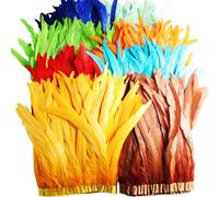 Garnitures de plumes de queue de coq pour travaux grossier, bricolage, franges de plumes pour vêtements, accessoires de carnaval, 25-30cm, 10 verges par lot Apple Green