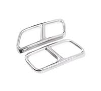 Garnitures D'embout Tuyau Cache De Sortie D'échappement Double Arrière Compatible Avec Benz Pour R Class W251 2010 2011 2012 2013 2014 2015 2016 2017(Silver)