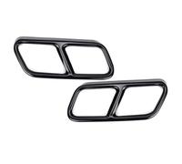 Garnitures D'embout Tuyau Lot De 2 Caches Noirs Pour Double Sortie D'échappement Arrière Compatible Avec Benz Pour Classe S W222 C217 A217 2014 2015 2016 2017