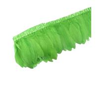 Garnitures en plumes d'oie colorées de 1 mètre, véritables plumes d'oies, ruban à franges avec pompon, plumes blanches et noires, accessoires for vêtements artisanaux(Green)