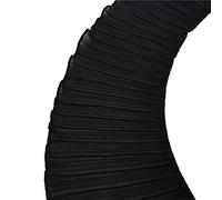 Garnitures larges en dentelle plissée en mousseline de soie pour extension de vêtement et couture artisanale, 16,5 cm de large, 1,8 m/lot (noir)