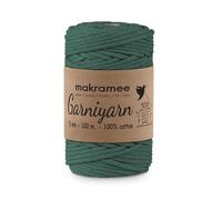 GARNIYARN Cordon Macramé Coton 5 mm x 100 m - Fil Coton Tressé Résistant pour Suspensions de Plantes, Décoration Murale, Tissage et Projets DIY - Christmas Tree