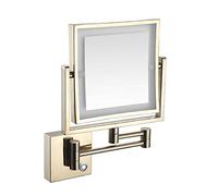 GAROEN Miroir de Maquillage, Miroir de Maquillage Mural grossissant x3, Miroir Mural télescopique à LED avec éclairage LED, Miroir de Coiffeuse Extensible et pivotant à 360°, Miroir de Rasage Chrom