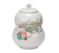 GAROEN Organisateurs et rangements de thé Pot de Stockage de thé en Vrac Pot scellé en Porcelaine Blanche Pot de Stockage Pot à thé Wake Up Service à thé Chinois Pot Simple (L)