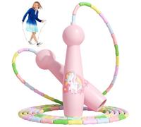 GAROMIA Corde à Sauter Enfants 2,8 m Corde à Sauter Perlée De Sport Réglables Jump Rope sans Enchevêtrement pour Enfants débutants 6 7 8 9 10 Ans (Licorne Rose)