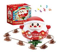 GAROMIA Jouet de Noël Père Noël électrique - Jeu d'empilage avec train amusant - Cadeau de Noël pour enfants